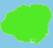 Locator Map: A white rectangle denotes an area just inland from the central south shore of the island of Kauai. Locator Map: A white rectangle denotes an area just inland from the central south shore of the island of Kauai.